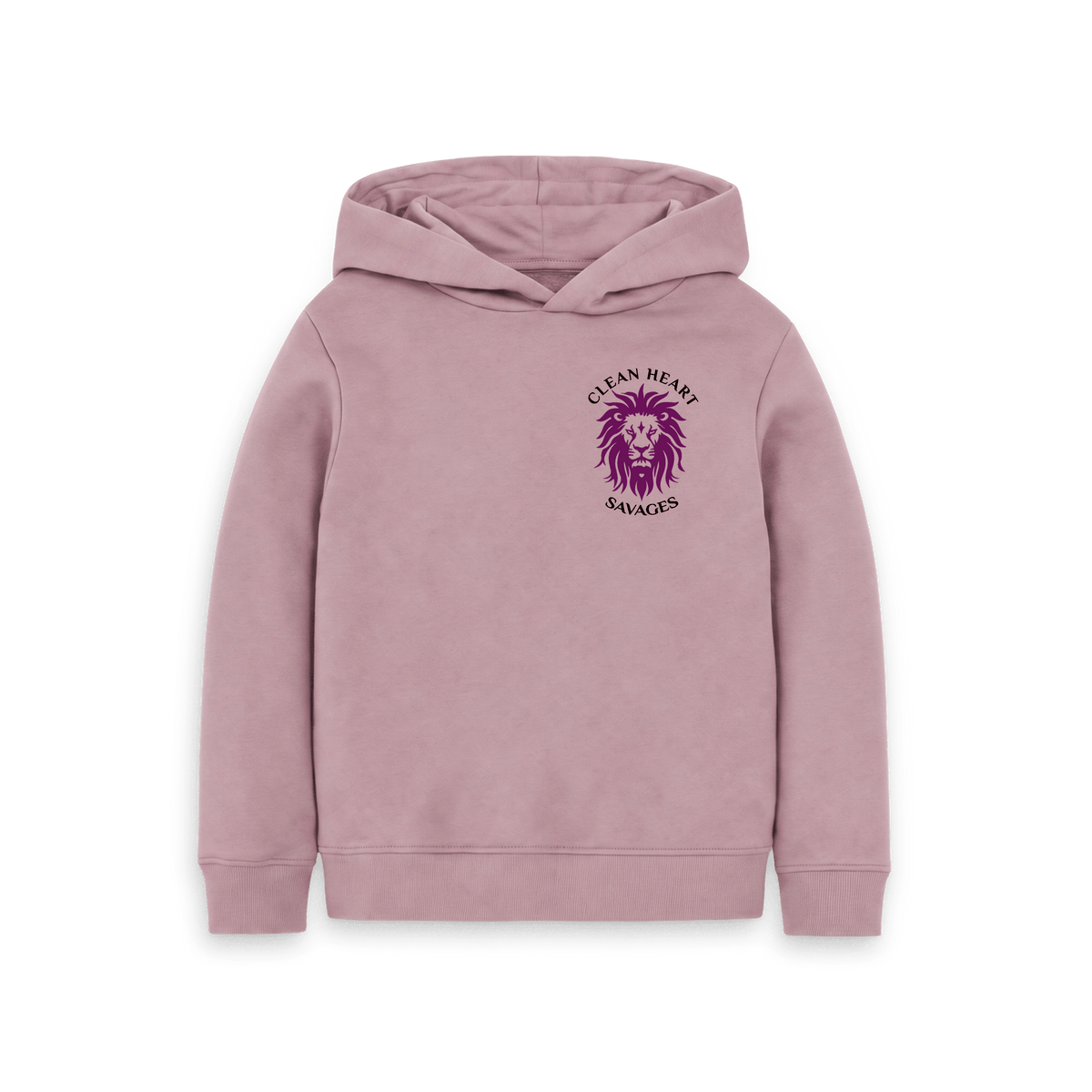 Mauve Printed Kids Hoodie Front