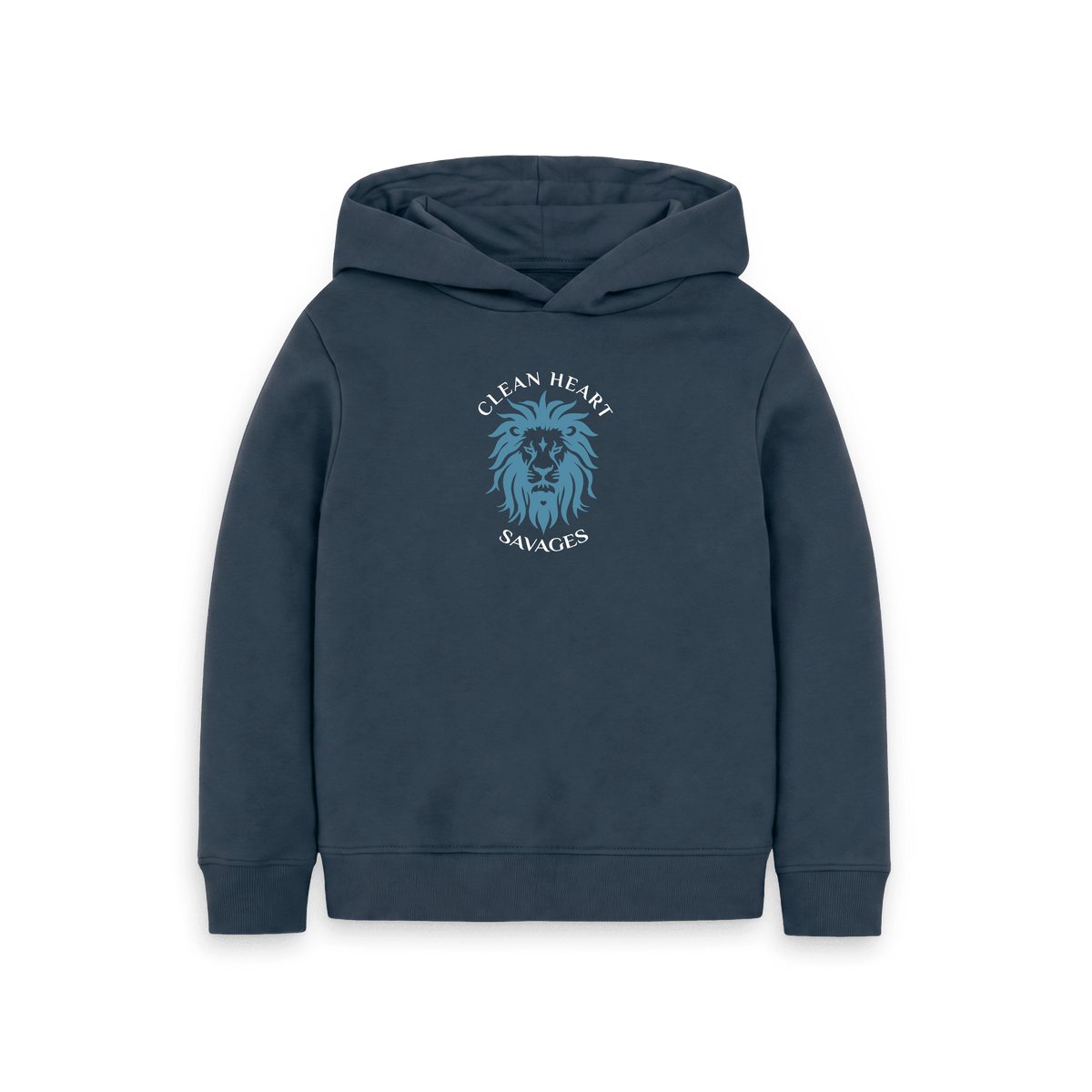 Navy Blue Printed Kids Hoodie Front