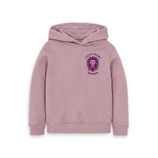 Mauve Printed Kids Hoodie Front