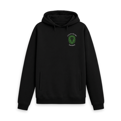 Black Printed Hoody Front