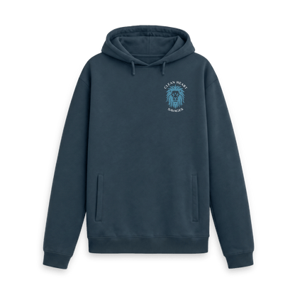Navy Printed Hoody Front