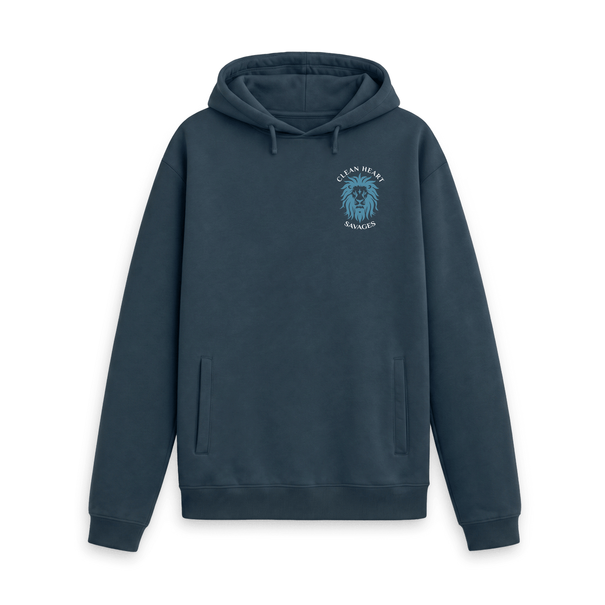 Navy Printed Hoody Front
