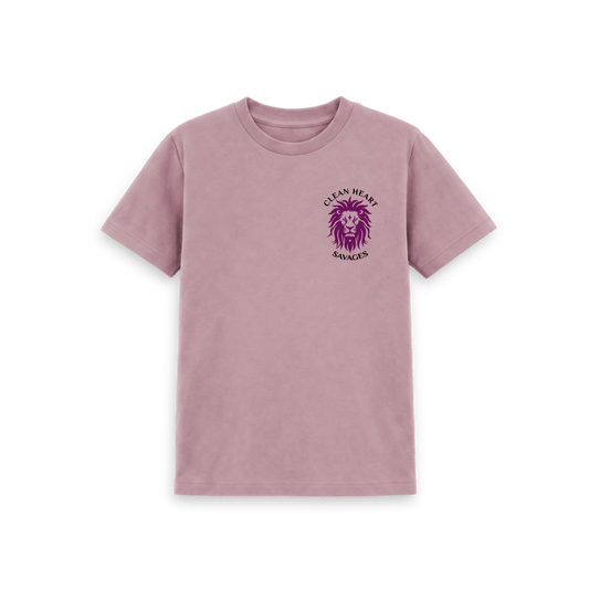 Mauve Printed Kids T-Shirt Front