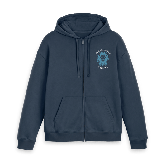 Navy Zip hoody Front