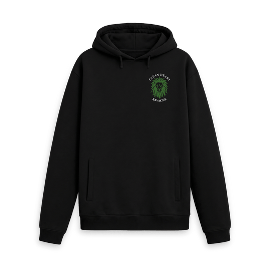 Black Printed Hoody Front