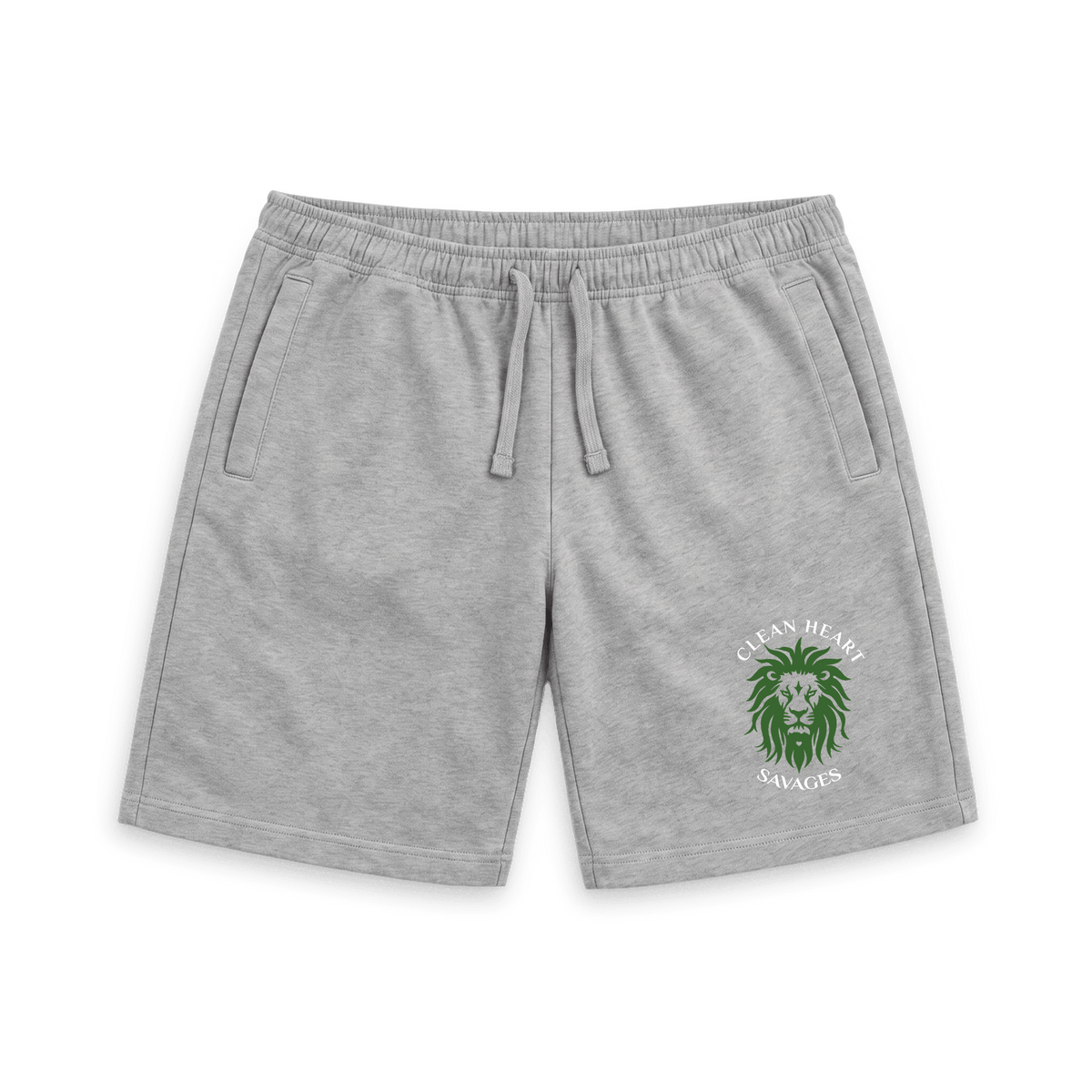Athletic Grey Printed Mens Shorts Front