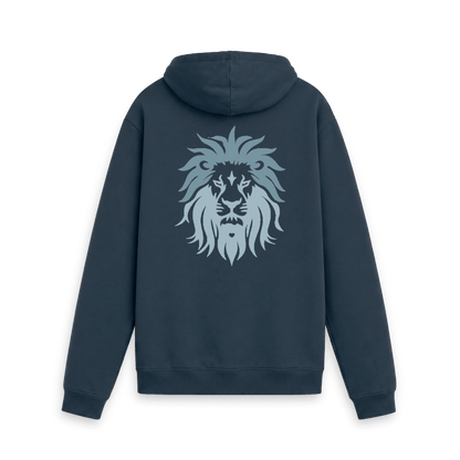 Navy Printed Hoody Back