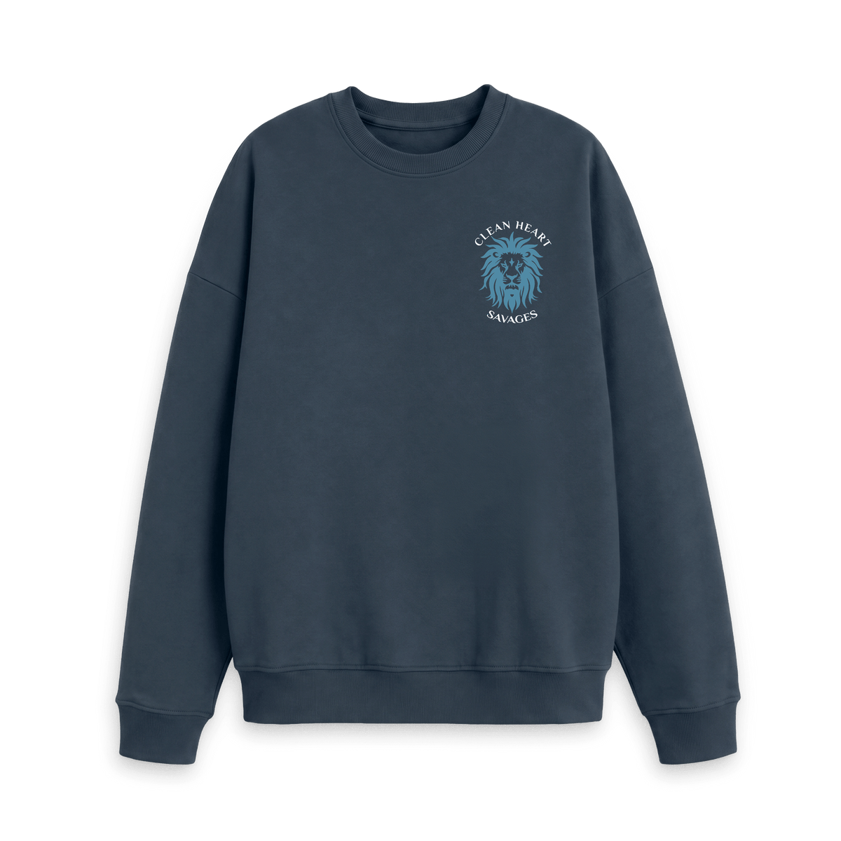 Navy Blue Printed Sweater Front