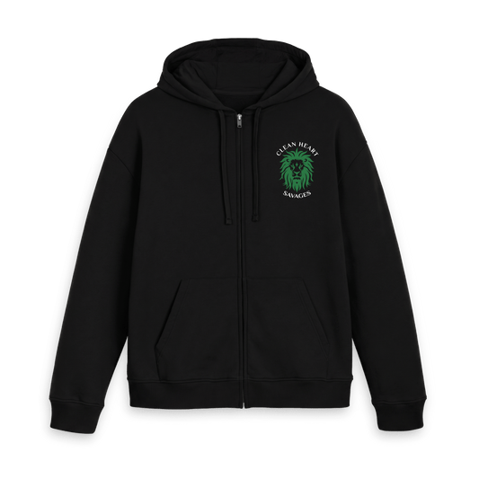 Black Zip hoody Front